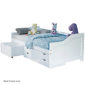 Kingston Slumber Wooden Single Sofa Bed Frame with Storage Drawers - White V219-BEDBFSKSS1WA