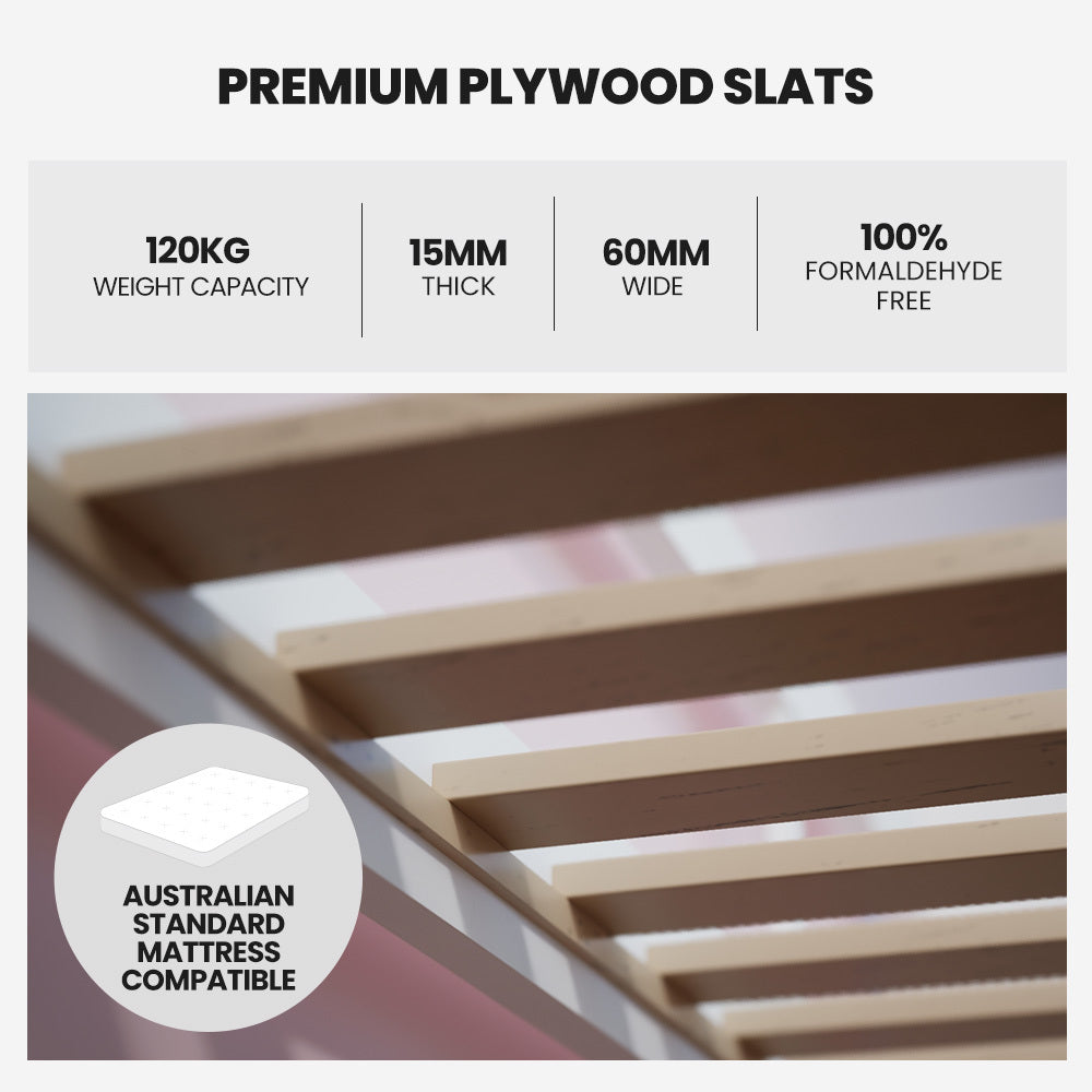 Kingston Slumber Wooden Single Sofa Bed Frame with Storage Drawers - White V219-BEDBFSKSS1WA