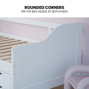 Kingston Slumber Wooden Single Sofa Bed Frame with Storage Drawers - White V219-BEDBFSKSS1WA