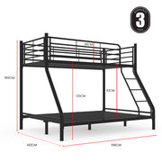 Kingston Slumber Metal Single over Double Bunk Bed Frame, Dark Matte Grey V219-BEDDBBKS02MA