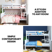 Kingston Slumber Single Over Double Wooden Bunk Bed Frame, Triple Solid Pine 2-in-1 Modular Design, Converts V219-BEDDBBKS12WA