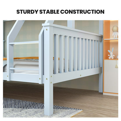 Kingston Slumber Single Over Double Wooden Bunk Bed Frame, Triple Solid Pine 2-in-1 Modular Design, Converts V219-BEDDBBKS12WA