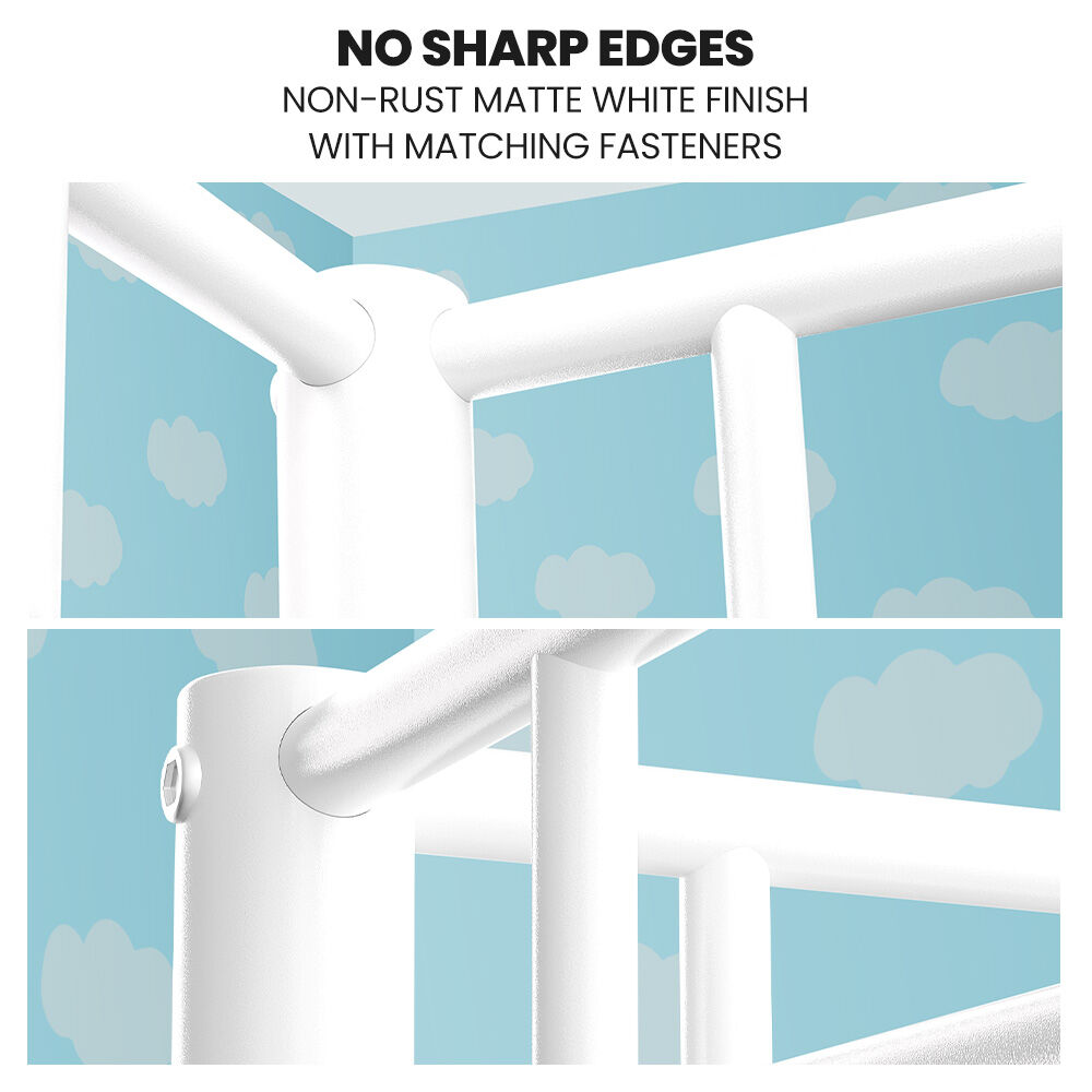KINGSTON SLUMBER Single over Double Metal Bunk Bed Frame, Matte White V219-BEDDBBKS2MWA