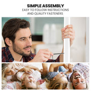 KINGSTON SLUMBER Single over Double Metal Bunk Bed Frame, Matte White V219-BEDDBBKS2MWA