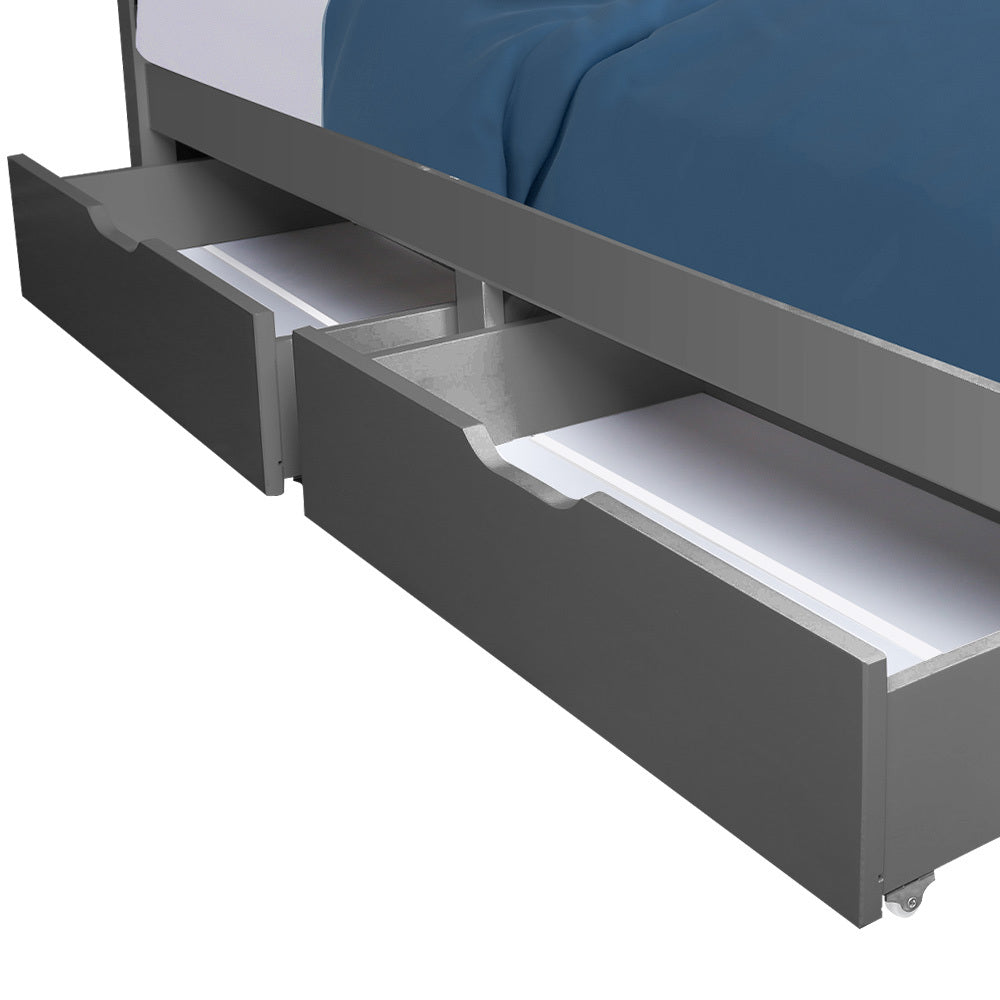 Kingston Slumber Trundle Storage Under Bunk Bed Drawers, 2 Pieces, Grey V219-BEDDRWKSTDGA
