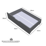 Kingston Slumber Trundle Storage Under Bunk Bed Drawers, 2 Pieces, Grey V219-BEDDRWKSTDGA