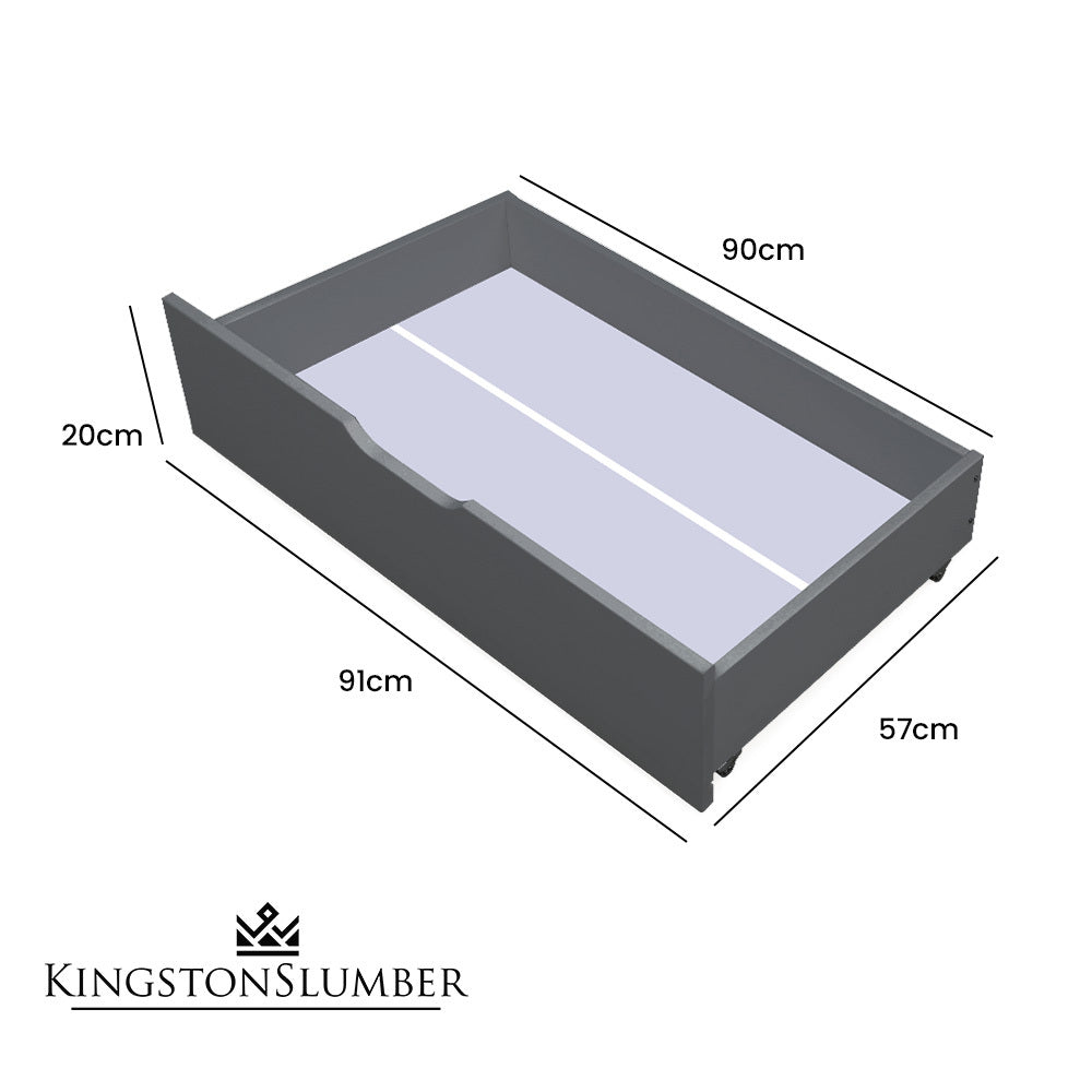 Kingston Slumber Trundle Storage Under Bunk Bed Drawers, 2 Pieces, Grey V219-BEDDRWKSTDGA