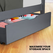 Kingston Slumber Trundle Storage Under Bunk Bed Drawers, 2 Pieces, Grey V219-BEDDRWKSTDGA