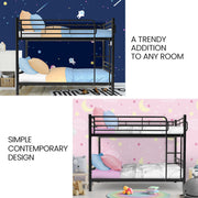 Kingston Slumber 2in1 Single Metal Bunk Bed Frame, with Modular Design, Dark Matte Grey V219-BEDSBBKS01MA