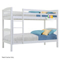 Kingston Slumber Wooden Kids Bunk Bed Frame, with Modular Design that can convert to 2 Single, White V219-BEDSBBKS02WA