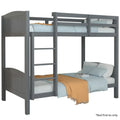 KINGSTON SLUMBER Single Bunk Bed Frame, Solid Pine 2-in-1 Modular Design Convert to 2 Single Beds, Grey V219-BEDSBBKS03GA