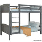 KINGSTON SLUMBER Single Bunk Bed Frame, Solid Pine 2-in-1 Modular Design Convert to 2 Single Beds, Grey V219-BEDSBBKS03GA