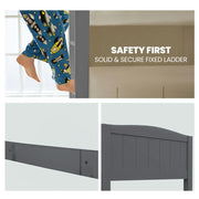 KINGSTON SLUMBER Single Bunk Bed Frame, Solid Pine 2-in-1 Modular Design Convert to 2 Single Beds, Grey V219-BEDSBBKS03GA