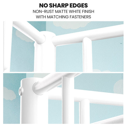 KINGSTON SLUMBER 2in1 Single Metal Bunk Bed Frame, with Modular Design, Matte White V219-BEDSBBKS1MWA