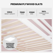 KINGSTON SLUMBER Wooden Kids Single Loft Bed Frame with Desk - White V219-BEDSBBKSL2WA