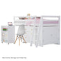 KINGSTON SLUMBER Wooden Kids Single Loft Bed Frame with Pull Out Desk, Storage Drawers, Cabinet - White V219-BEDSBBKSL4WA