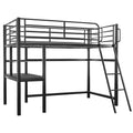 Gaming Loft Bed with Desk, Steel Metal Frame, Space Saving Design, for Single Mattress, Matte Dark Grey V219-BEDSBBKSL5GA