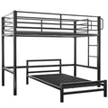 KINGSTON SLUMBER Single Loft Bed And Single Underbed, Multifunctional, Space Saving with Fixed Ladder, Matte V219-BEDSBBKSL7GA