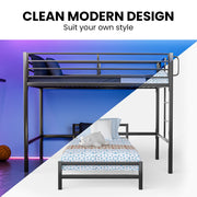 KINGSTON SLUMBER Single Loft Bed And Single Underbed, Multifunctional, Space Saving with Fixed Ladder, Matte V219-BEDSBBKSL7GA