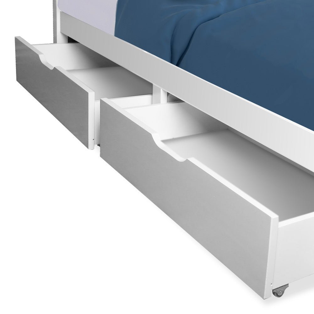 Kingston Slumber Trundle Under Bed Storage Drawers, 2 Pieces, White V219-BEDSBBKSTDWA