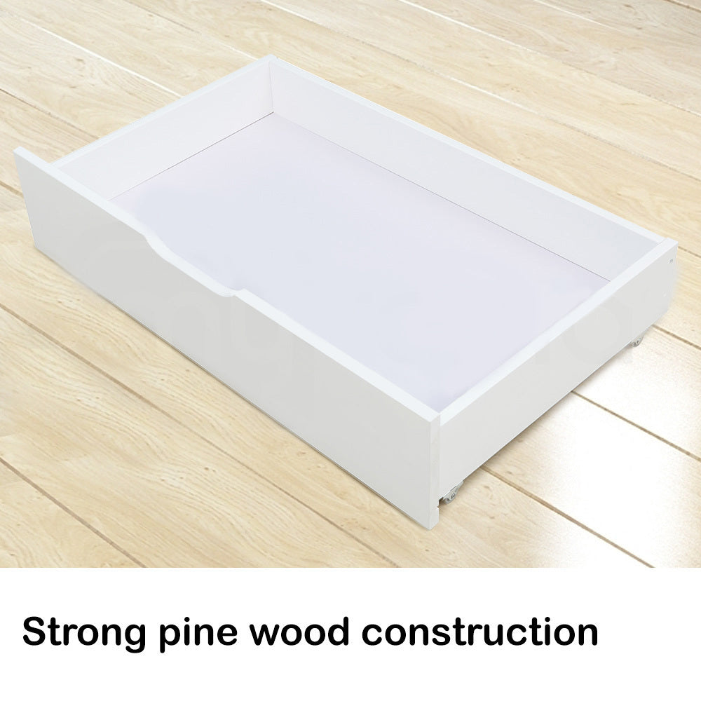 Kingston Slumber Trundle Under Bed Storage Drawers, 2 Pieces, White V219-BEDSBBKSTDWA
