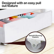 Kingston Slumber Trundle Under Bed Storage Drawers, 2 Pieces, White V219-BEDSBBKSTDWA