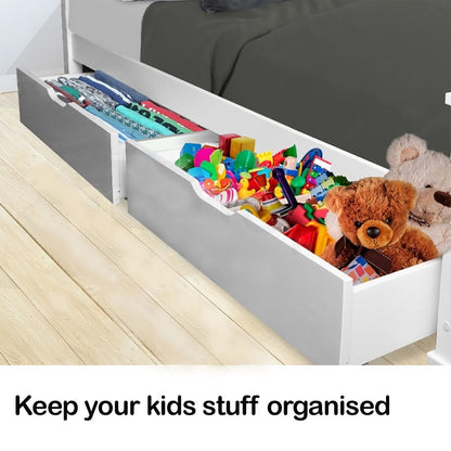 Kingston Slumber Trundle Under Bed Storage Drawers, 2 Pieces, White V219-BEDSBBKSTDWA