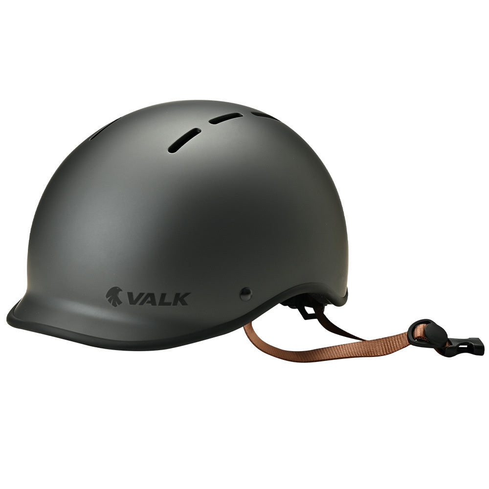 Valk Retro Bike Helmet, 56-61cm S, M, L Universal Dial Fit System, Charcoal V219-BIKHLMVACS5A