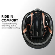 Valk Retro Bike Helmet, 56-61cm S, M, L Universal Dial Fit System, Charcoal V219-BIKHLMVACS5A