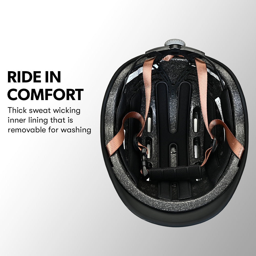 Valk Retro Bike Helmet, 56-61cm S, M, L Universal Dial Fit System, Charcoal V219-BIKHLMVACS5A