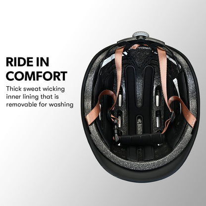 Valk Retro Bike Helmet, 56-61cm S, M, L Universal Dial Fit System, Charcoal V219-BIKHLMVACS5A