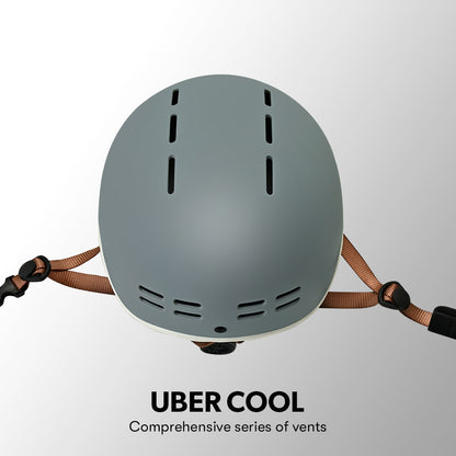 VALK Retro Bike Helmet, 56-61cm S, M, L Universal Dial Fit System, Graphite Blue V219-BIKHLMVAGS5A