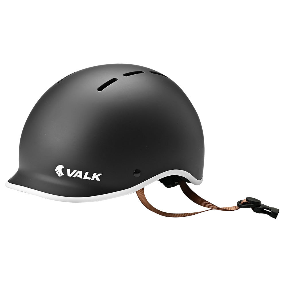 Valk Retro Bike Helmet, 56-61cm S, M, L Universal Dial Fit System, Jet Black V219-BIKHLMVAKS5A