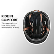 Valk Retro Bike Helmet, 56-61cm S, M, L Universal Dial Fit System, Jet Black V219-BIKHLMVAKS5A