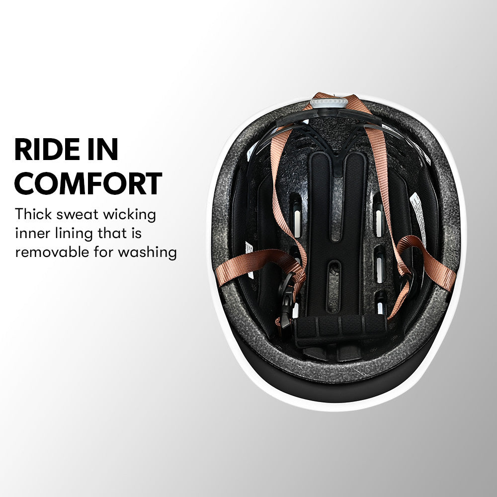 Valk Retro Bike Helmet, 56-61cm S, M, L Universal Dial Fit System, Jet Black V219-BIKHLMVAKS5A
