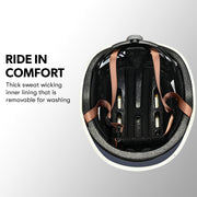 VALK Retro Bike Helmet, 56-61cm S, M, L Universal Dial Fit System, Shadow Navy V219-BIKHLMVANS5A