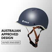 VALK Retro Bike Helmet, 56-61cm S, M, L Universal Dial Fit System, Shadow Navy V219-BIKHLMVANS5A