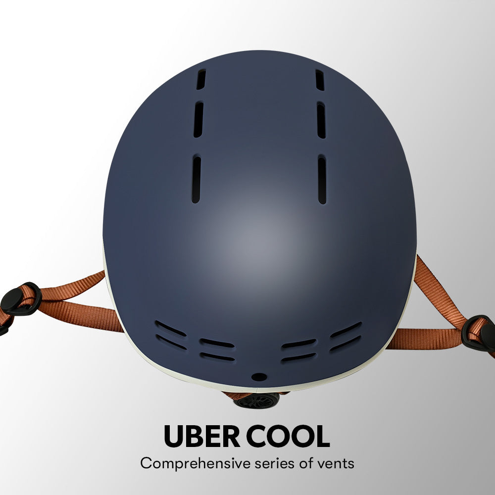 VALK Retro Bike Helmet, 56-61cm S, M, L Universal Dial Fit System, Shadow Navy V219-BIKHLMVANS5A