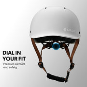 Valk Retro Bike Helmet, 56-61cm S, M, L Universal Dial Fit System, Arctic White V219-BIKHLMVAWS5A