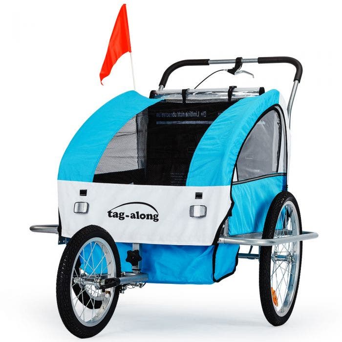 Tag-along Kids Bike Trailer Child Bicycle Pram Stroller Children Jogger Blue V219-BIKTRLBLUKIDACAJ