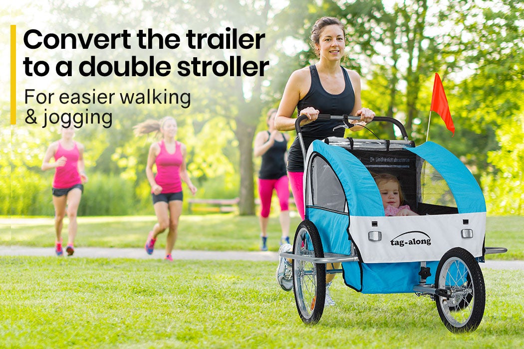 Tag-along Kids Bike Trailer Child Bicycle Pram Stroller Children Jogger Blue V219-BIKTRLBLUKIDACAJ