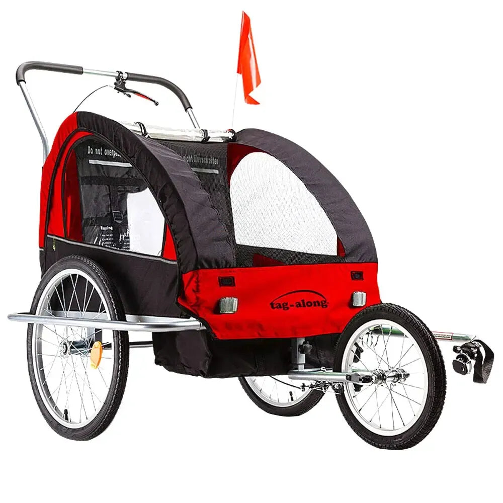 Tag-Along Kids Bike Trailer Child Bicycle Pram Stroller Children Wheel Jogger Red V219-BIKTRLREDKIDACAJ