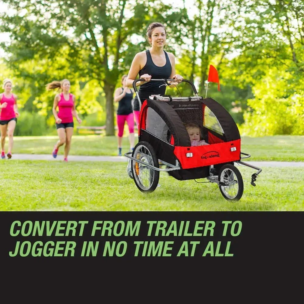 Tag-Along Kids Bike Trailer Child Bicycle Pram Stroller Children Wheel Jogger Red V219-BIKTRLREDKIDACAJ