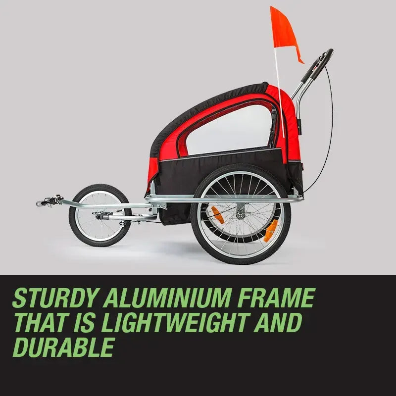 Tag-Along Kids Bike Trailer Child Bicycle Pram Stroller Children Wheel Jogger Red V219-BIKTRLREDKIDACAJ