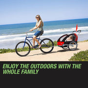 Tag-Along Kids Bike Trailer Child Bicycle Pram Stroller Children Wheel Jogger Red V219-BIKTRLREDKIDACAJ