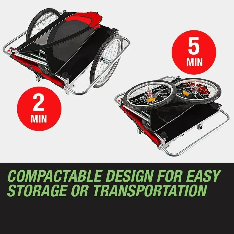 Tag-Along Kids Bike Trailer Child Bicycle Pram Stroller Children Wheel Jogger Red V219-BIKTRLREDKIDACAJ
