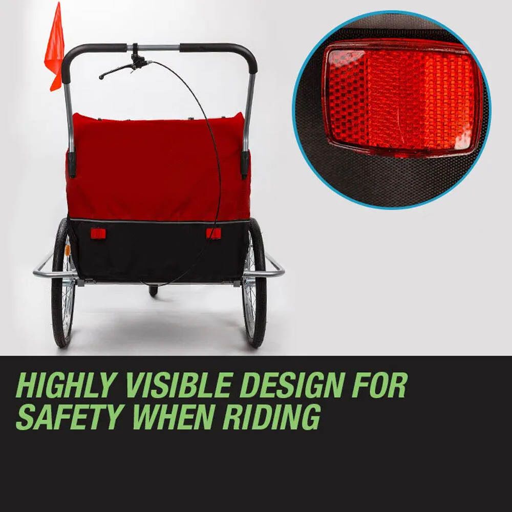 Tag-Along Kids Bike Trailer Child Bicycle Pram Stroller Children Wheel Jogger Red V219-BIKTRLREDKIDACAJ