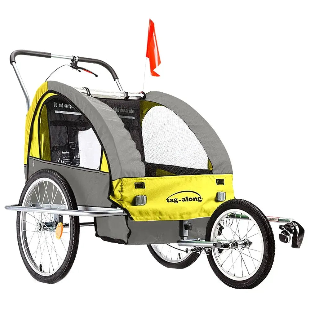 Tag-along Kids Bike Trailer Bicycle Pram Stroller Children Jogger Yellow V219-BIKTRLYELKIDACAJ