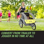 Tag-along Kids Bike Trailer Bicycle Pram Stroller Children Jogger Yellow V219-BIKTRLYELKIDACAJ