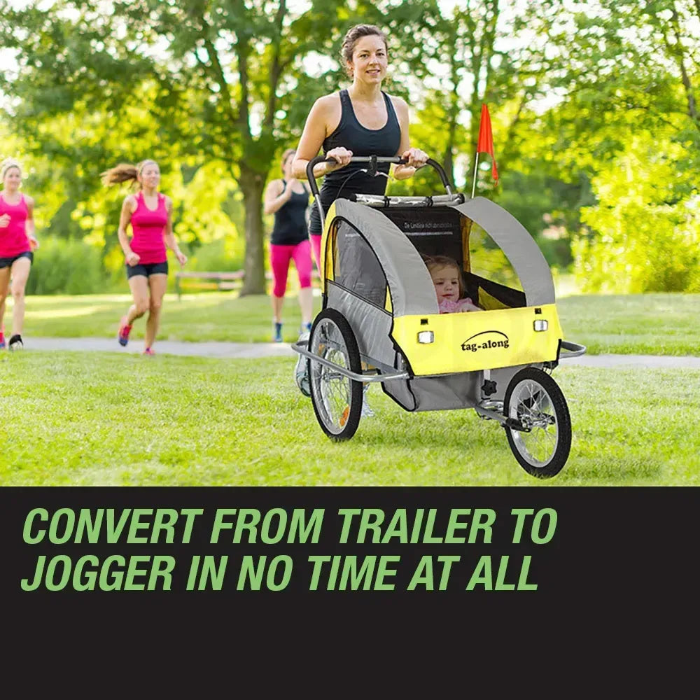 Tag-along Kids Bike Trailer Bicycle Pram Stroller Children Jogger Yellow V219-BIKTRLYELKIDACAJ